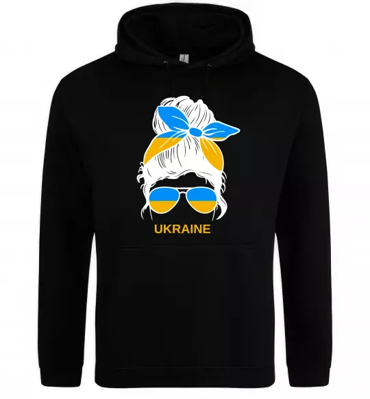 Жіноча толстовка (худі) Україна дівчина Чорний фото