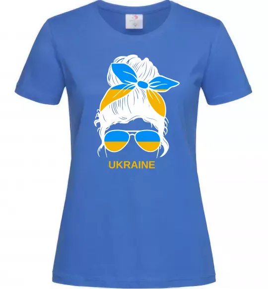 Женская футболка Україна дівчина Ярко-синий фото