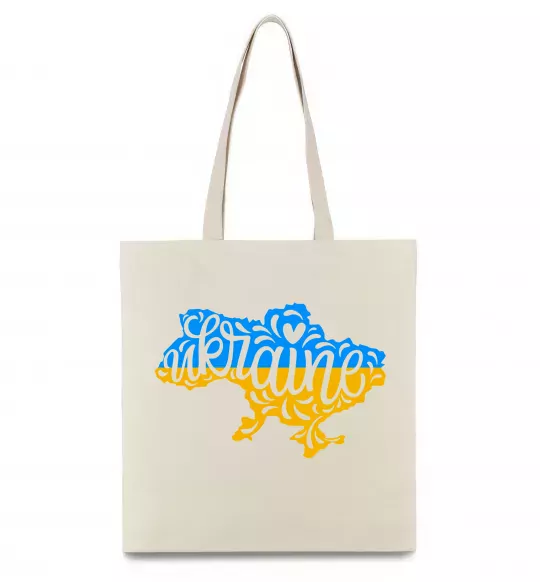 Эко-сумка Україна карта Бежевый фото