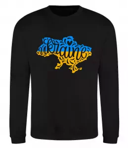 Свитшот Україна карта Черный фото