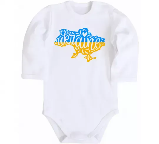 Дитячий бодік Україна карта Білий фото