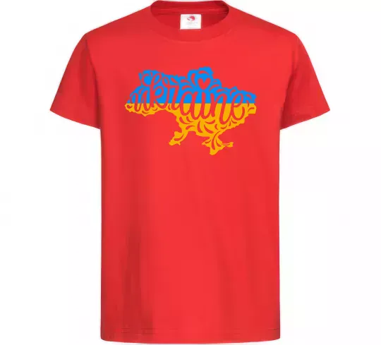 Детская футболка Україна карта Красный фото