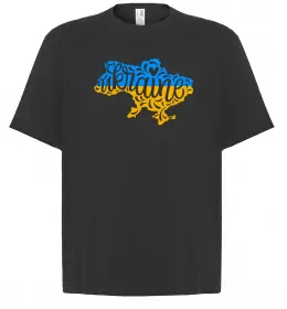 Футболка Оверсайз Україна карта Черный фото