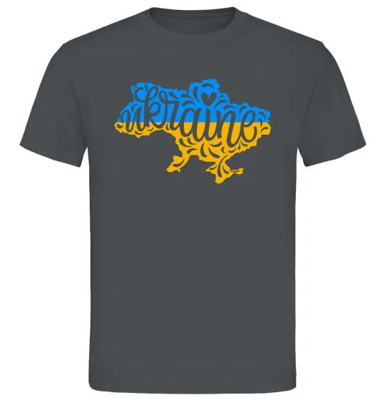 Мужская футболка Україна карта Графит фото