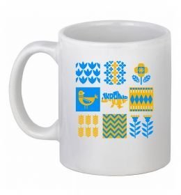 Чашка керамическая Україна квадрати