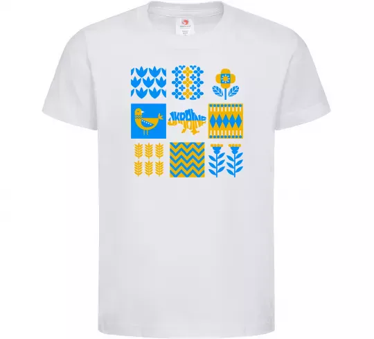 Детская футболка Україна квадрати Белый фото