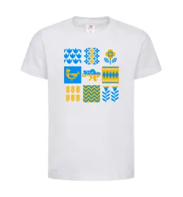 Детская футболка Україна квадрати Белый фото