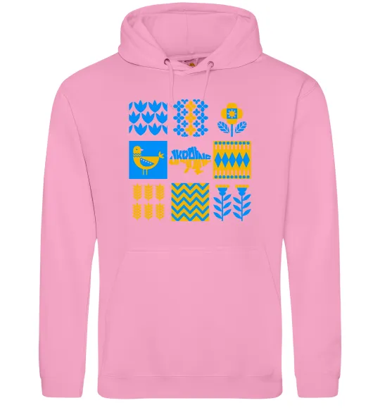 Жіноча толстовка (худі) Україна квадрати Рожевий фото