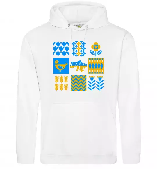 Жіноча толстовка (худі) Україна квадрати Білий фото