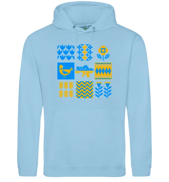 Жіноча толстовка (худі) Україна квадрати Блакитний фото