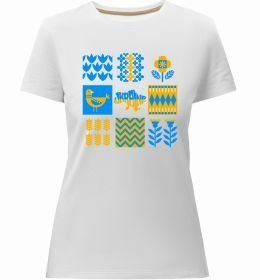 Жіноча преміум футболка Україна квадрати