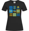 Женская футболка Україна квадрати Черный фото