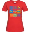 Женская футболка Україна квадрати Красный фото