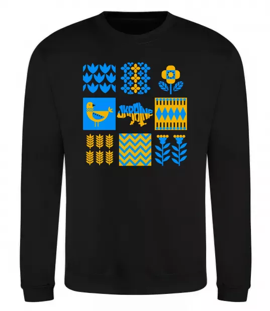 Свитшот Україна квадрати Черный фото