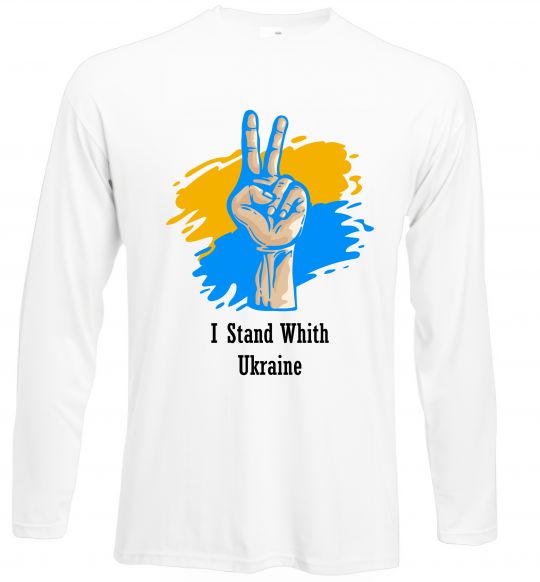 Лонгслів I stand with Ukraine Білий фото