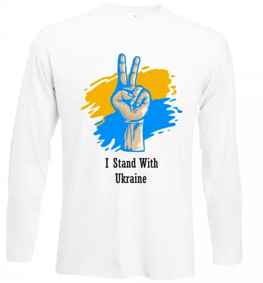 Лонгслив I stand with Ukraine Белый фото