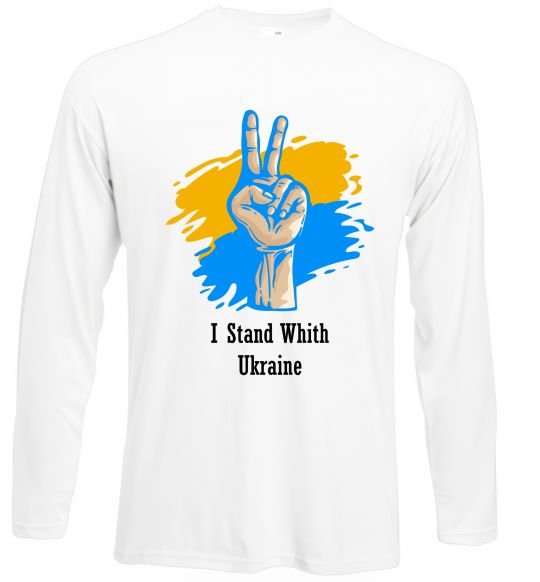 Реглан I stand with Ukraine Белый фото