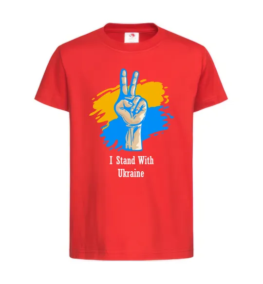 Дитяча футболка I stand with Ukraine Червоний фото