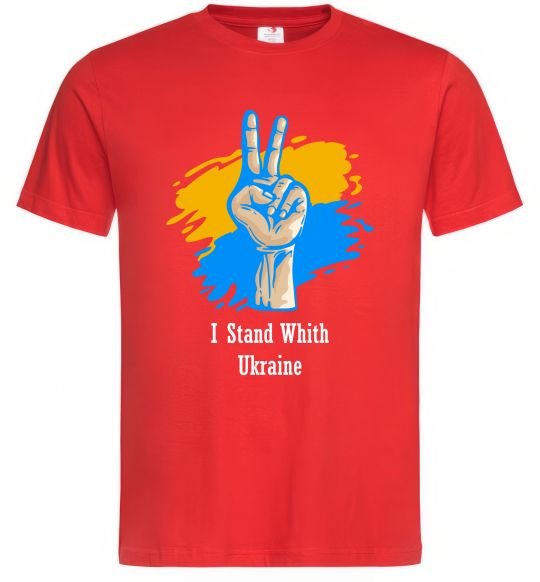 Мужская футболка I stand with Ukraine Красный фото