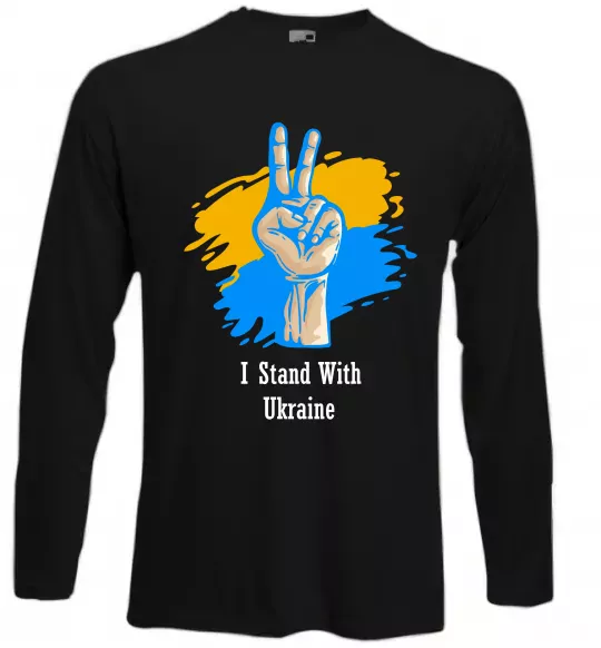 Лонгслив I stand with Ukraine Черный фото