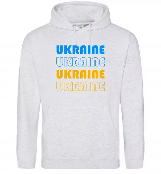 Мужская толстовка (худи) Ukraine різними кольорами Серый меланж фото