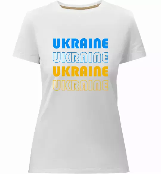 Жіноча преміум футболка Ukraine різними кольорами Білий фото