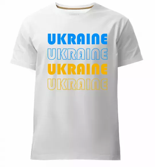 Мужская премиум футболка Ukraine різними кольорами Белый фото