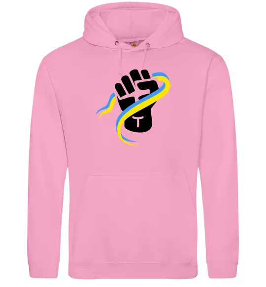Женская толстовка (худи) Рука зі стрічкою прапор ВИШИВКА Розовый фото