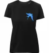 Женская премиум футболка Ластівка блакитна парні ВИШИВКА Черный фото