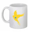 Чашка керамічна Ластівка жовта парні ВИШИВКА Білий фото