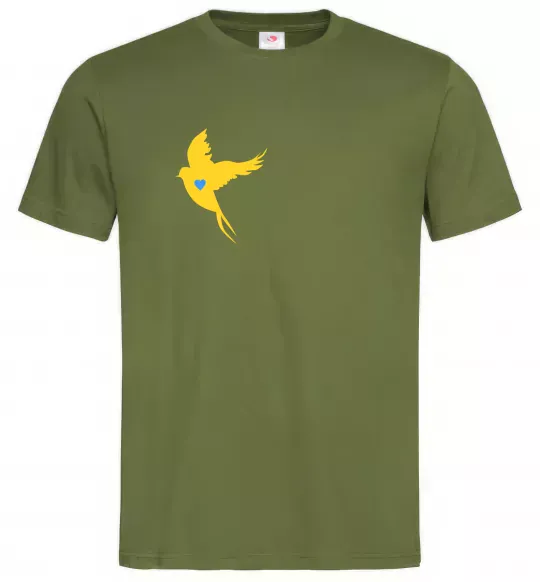 Мужская футболка Ластівка жовта парні ВИШИВКА Оливковый фото