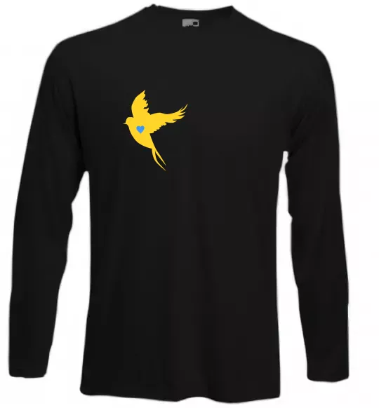 Лонгслів Ластівка жовта парні ВИШИВКА Чорний фото