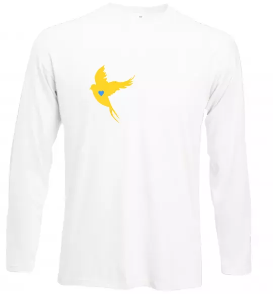 Лонгслів Ластівка жовта парні ВИШИВКА Білий фото