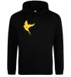 Мужская толстовка (худи) Ластівка жовта парні ВИШИВКА Черный фото