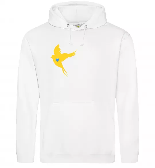 Мужская толстовка (худи) Ластівка жовта парні ВИШИВКА Белый фото