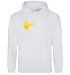 Мужская толстовка (худи) Ластівка жовта парні ВИШИВКА Серый меланж фото