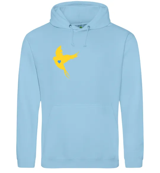 Чоловіча толстовка (худі) Ластівка жовта парні ВИШИВКА Блакитний фото