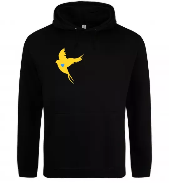 Жіноча толстовка (худі) Ластівка жовта парні ВИШИВКА Чорний фото