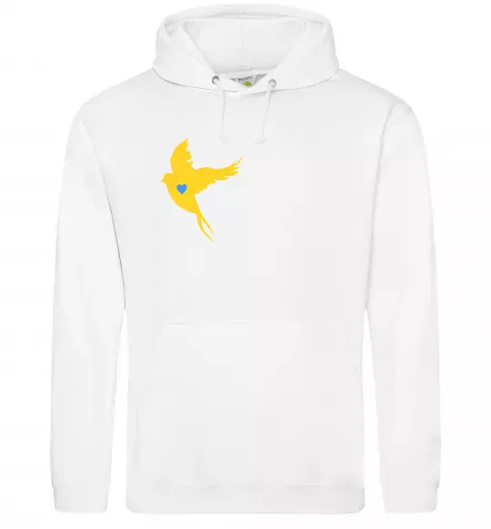 Жіноча толстовка (худі) Ластівка жовта парні ВИШИВКА Білий фото