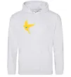 Жіноча толстовка (худі) Ластівка жовта парні ВИШИВКА Сірий меланж Жіноча толстовка (худі) Ластівка жовта парні ВИШИВКА Сірий меланж фото