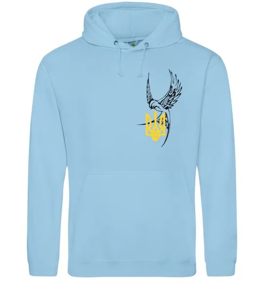 Жіноча толстовка (худі) Ластівка Герб ВИШИВКА Блакитний фото