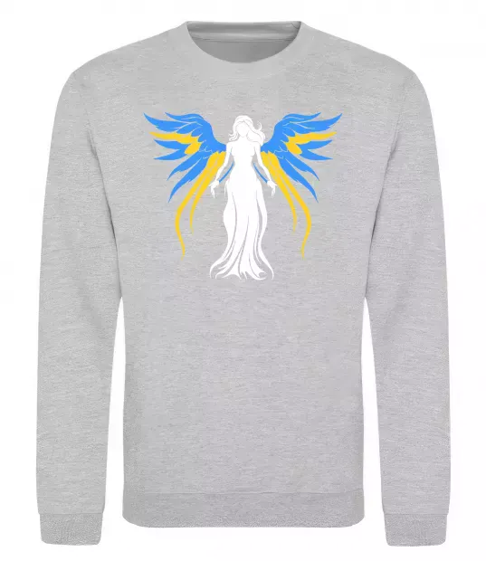 Світшот Україна Янгол Сірий меланж фото