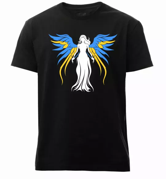 Мужская премиум футболка Україна Янгол Черный фото