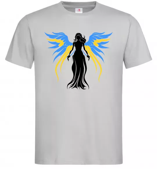 Мужская футболка Україна Янгол Серый фото