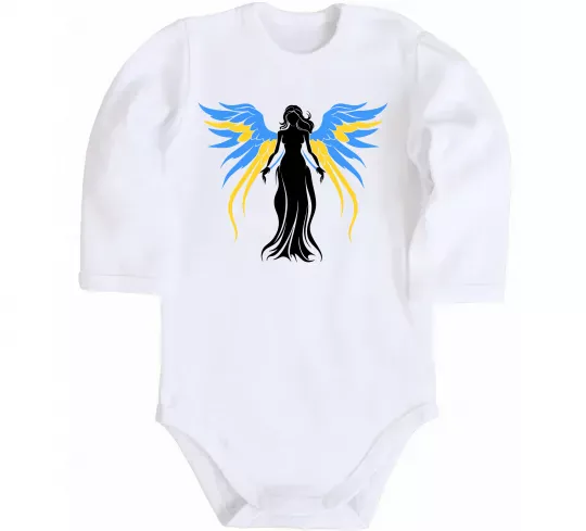 Дитячий бодік Україна Янгол Білий фото