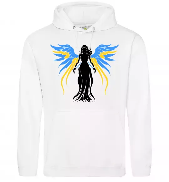 Жіноча толстовка (худі) Україна Янгол Білий фото