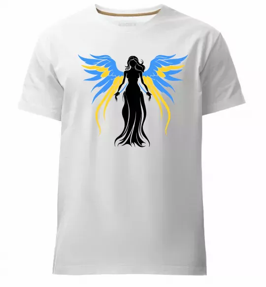 Мужская премиум футболка Україна Янгол Белый фото