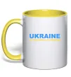 Чашка з кольоровою ручкою Ukraine capital of freedom Лимонний Чашка з кольоровою ручкою Ukraine capital of freedom Лимонний фото