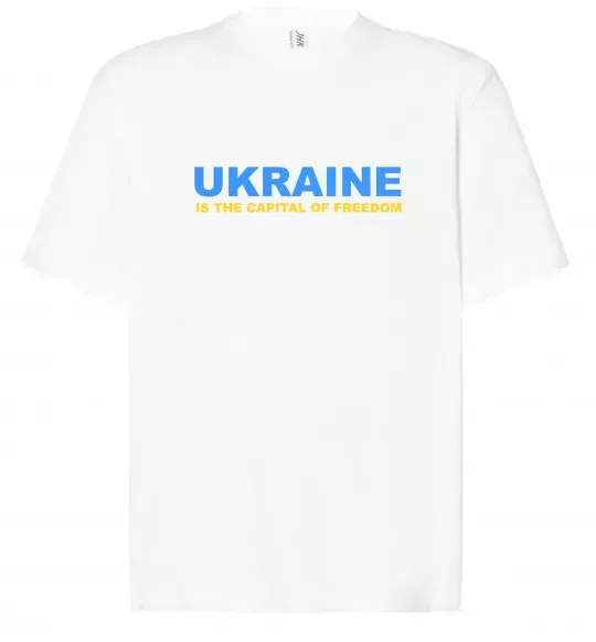 Футболка Оверсайз Ukraine capital of freedom Белый фото