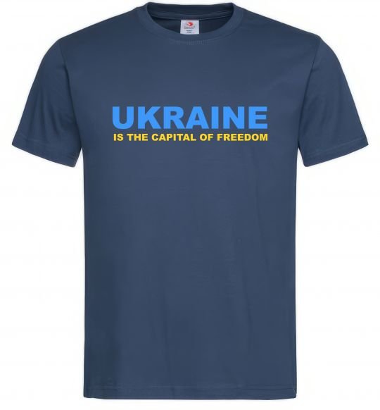 Чоловіча футболка Ukraine capital of freedom Темно-синій фото